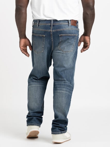 Men's Dark Wash Relaxed Straight Jeans Image 4