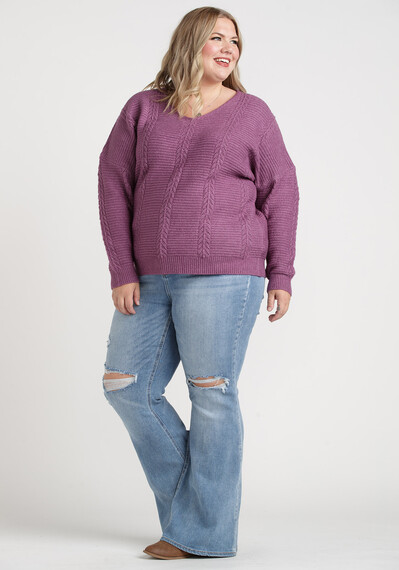 Women's Cable Knit Sweater Image 3