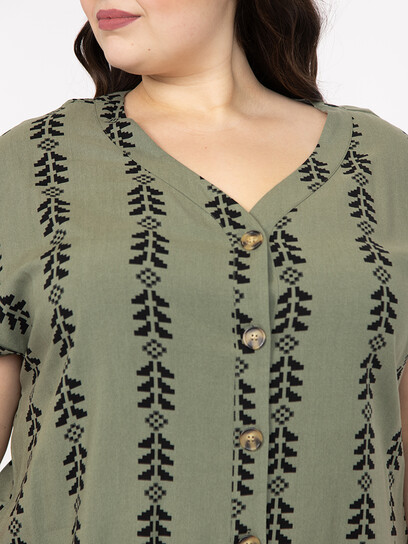 Women's Geo Button Front Top Women's Geo Button Front Top