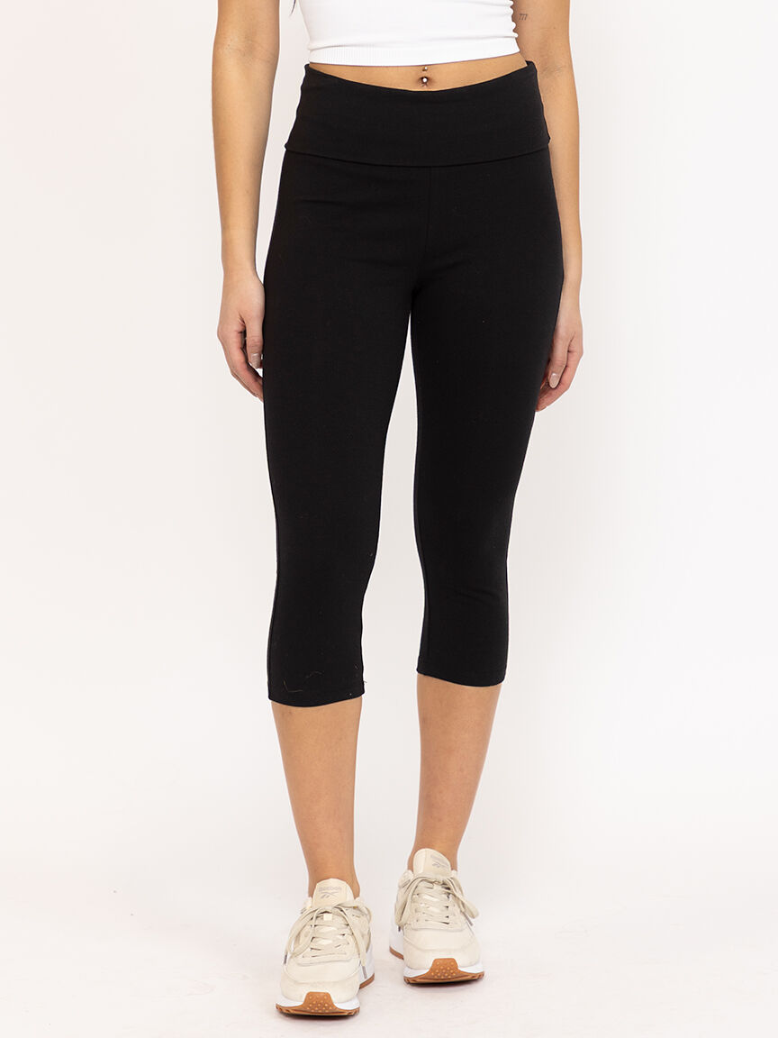 Women's Fold Over Waist Capri Legging