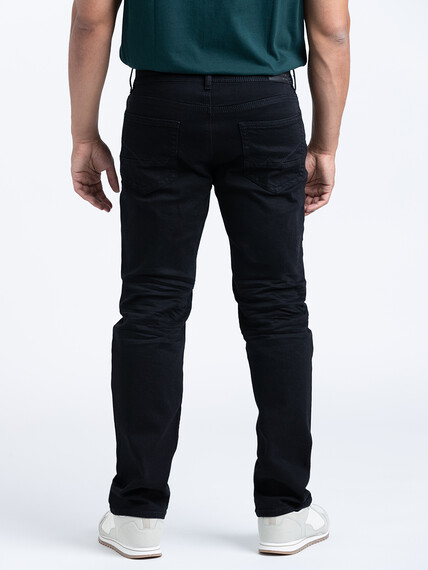 Men's Black Relaxed Straight Jeans Image 4