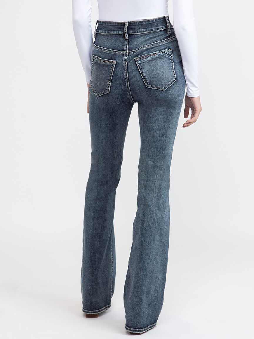 【BOK PLACE】Black blue washing span long bootcut denim pt DENIZEN® from Levi's® Women's Mid-Rise Bootcut Jeans Dark