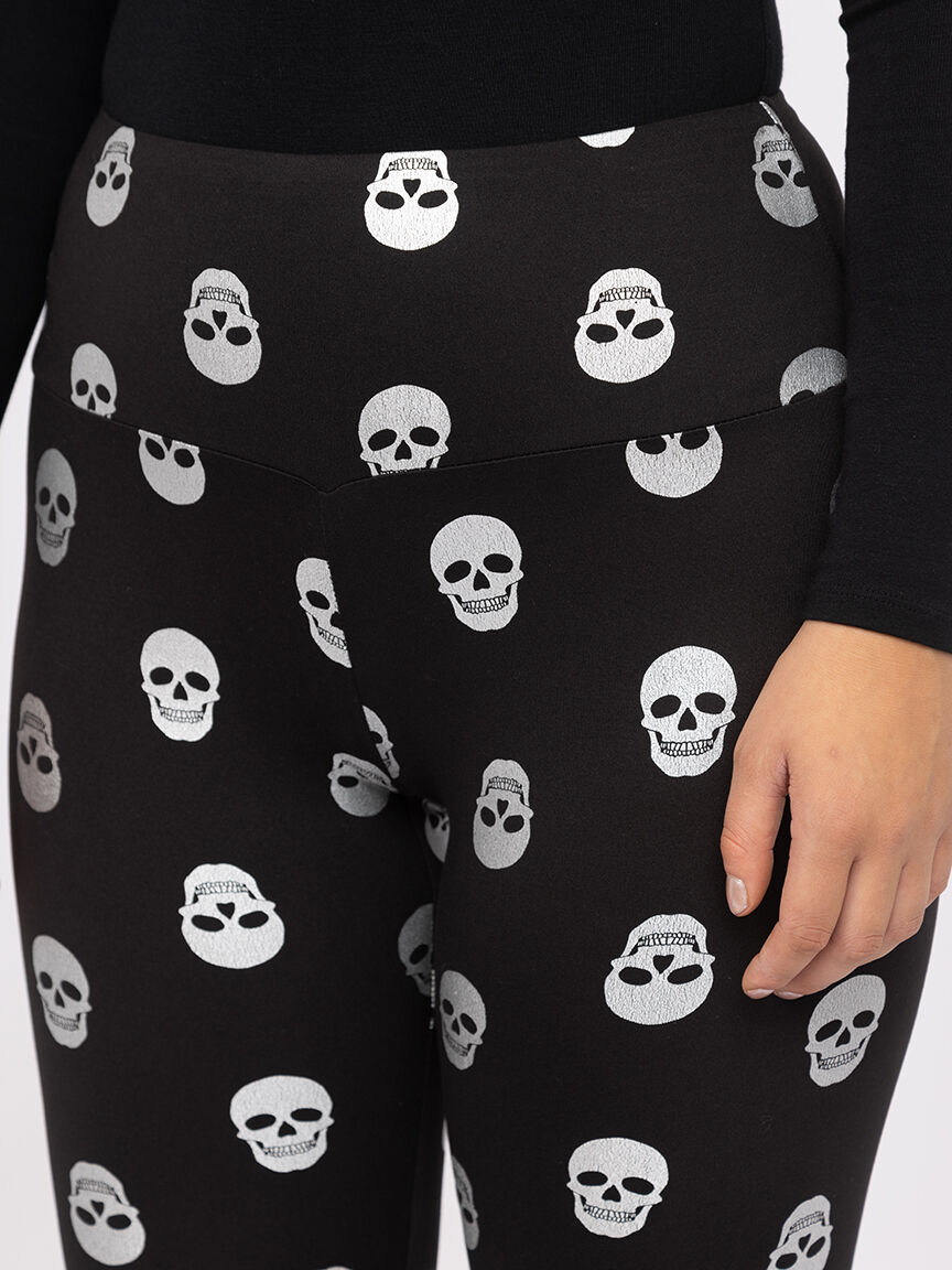 Black skull leggings outlet