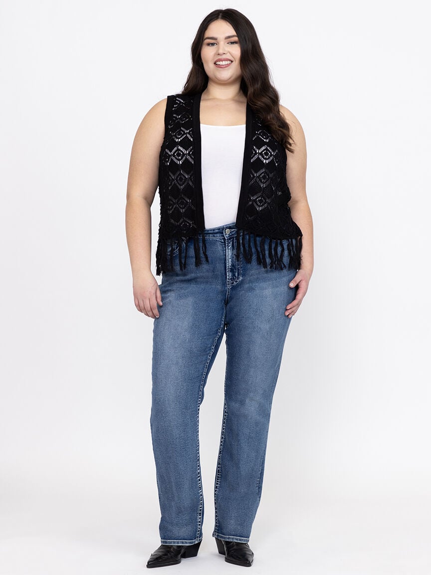 Women's Crochet Fringe Vest Warehouse One