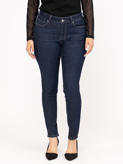 Women's Mid Rise Dark Wash Sparkle Skinny Jeans Women's Mid Rise Dark Wash Sparkle Skinny Jeans