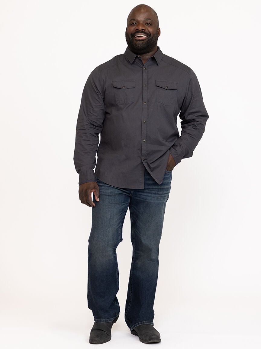 Men's Solid Washed Shirt