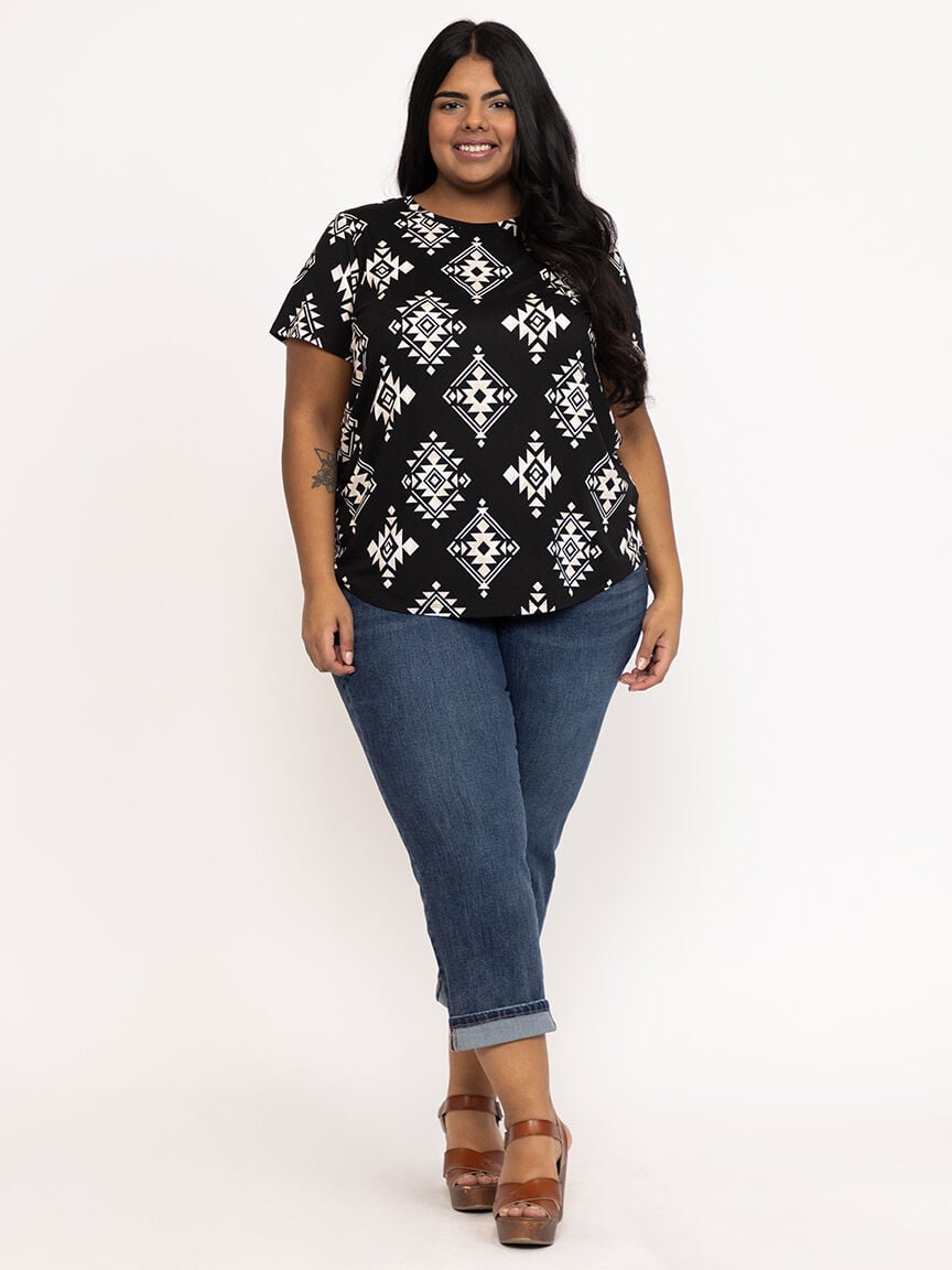 Women's Geometric Crew Neck Tee