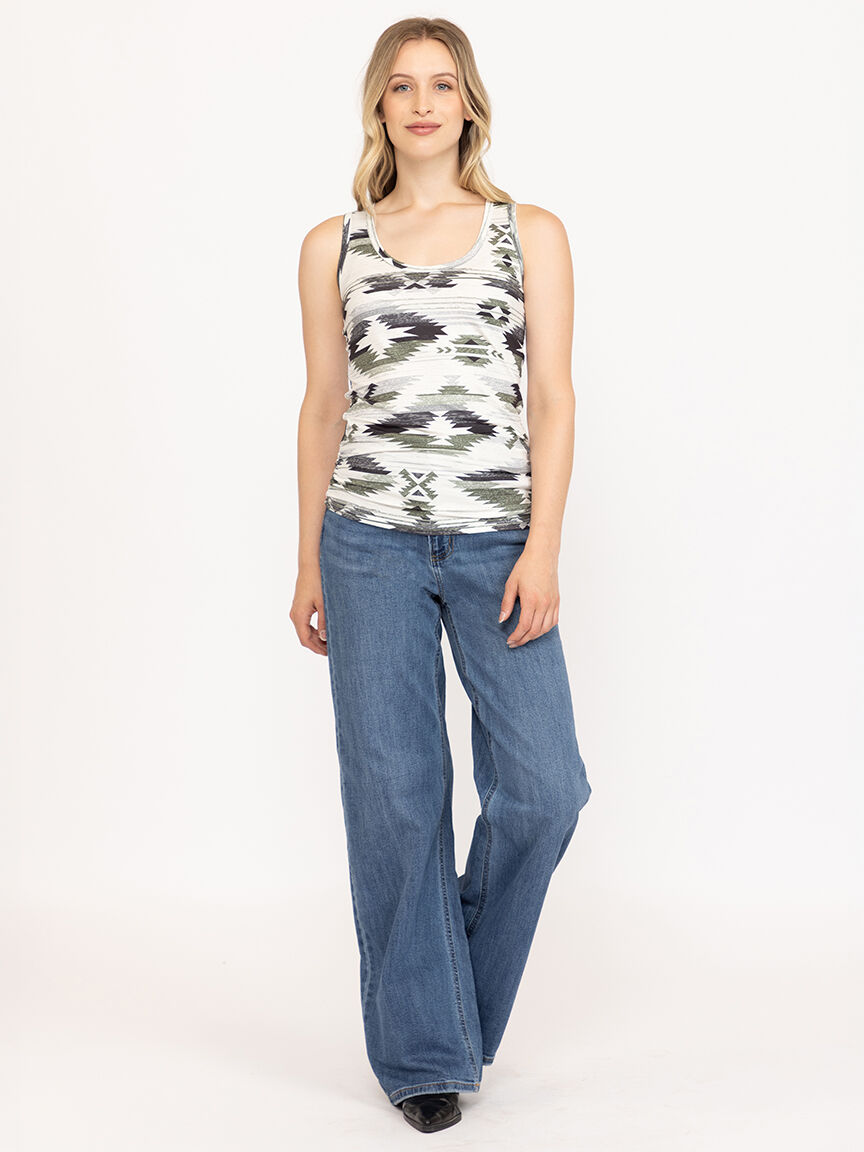 Women's Geometric Side Ruched Tank