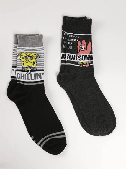 Men's Sponge Bob Crew Socks Image 1