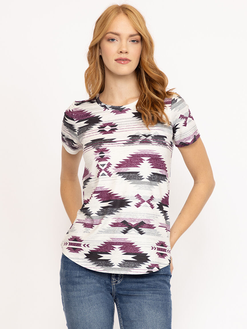 Women's Geometric Crew Neck Tee
