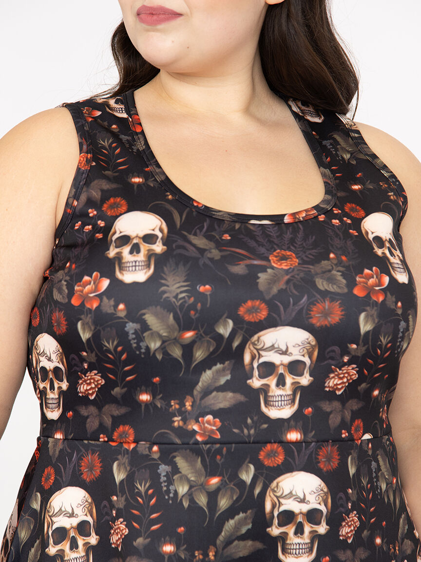 Women's Skull Skater Dress Warehouse One Women's Skull Skater Dress Warehouse One