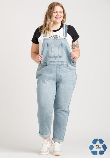 Women's Slouchy Cuffed Overall Jeans