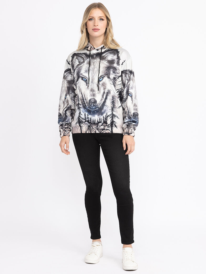 売れ筋商品|||エルエーポップアート カットソー トップス レディース Women's Christmas Peeking Dog Word Art Hooded Sweatshirt Purple Graphic Cropped Hoodie Sweatshirt - White | Levi's® US