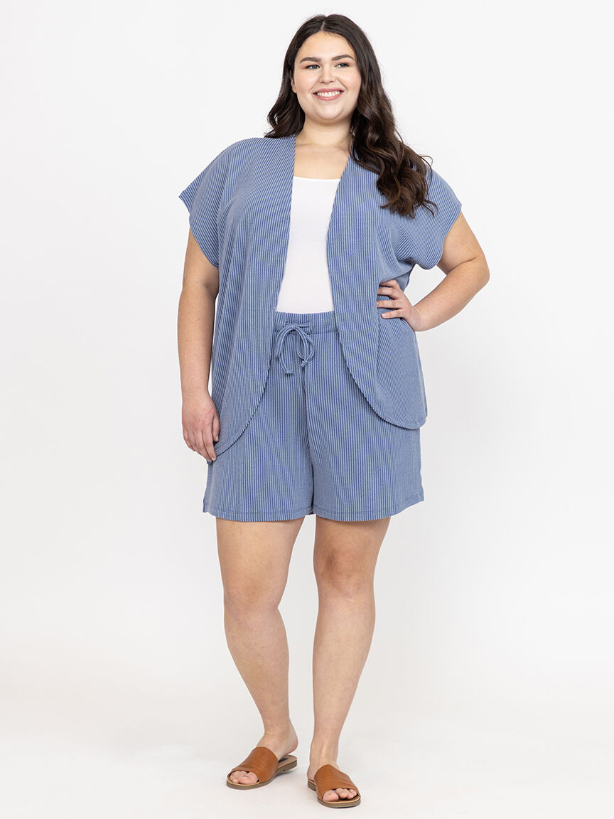 Women's Open Wavy Rib Cardigan