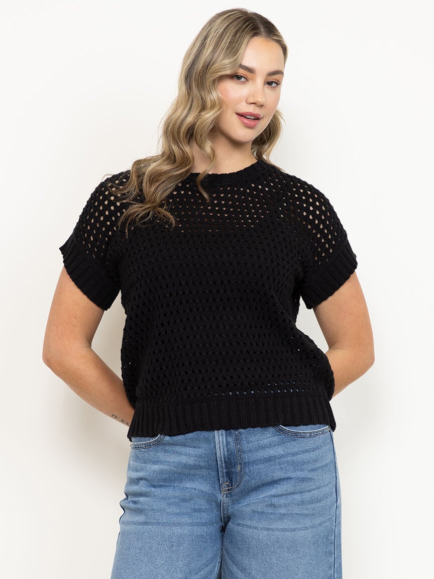 Women's Mesh Pullover Sweater