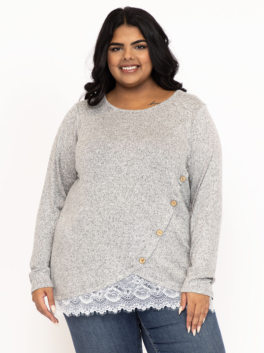 Women's Lace Botton Top