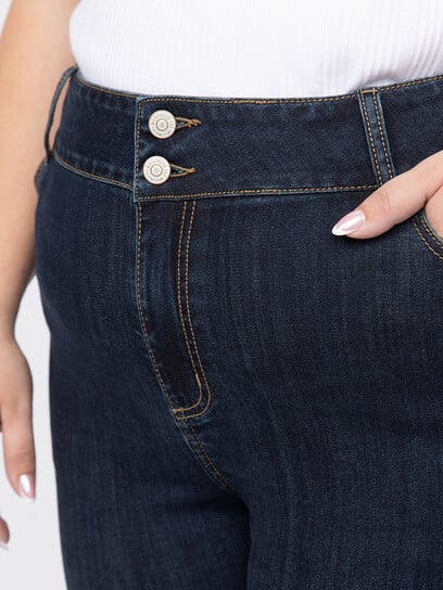 Women's Dark Wash 2 Button Skinny Jeans Women's Dark Wash 2 Button Skinny Jeans