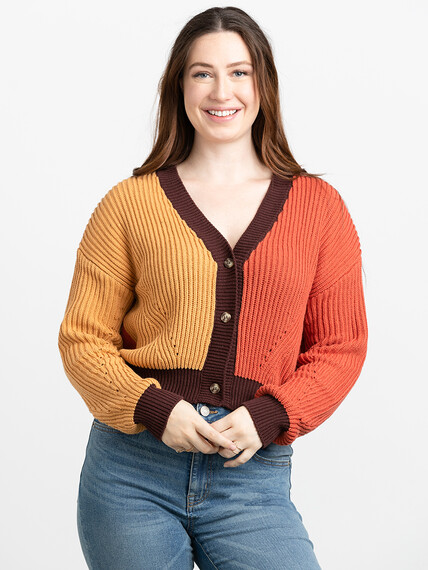Women's Cropped Button Cardigan Image 2