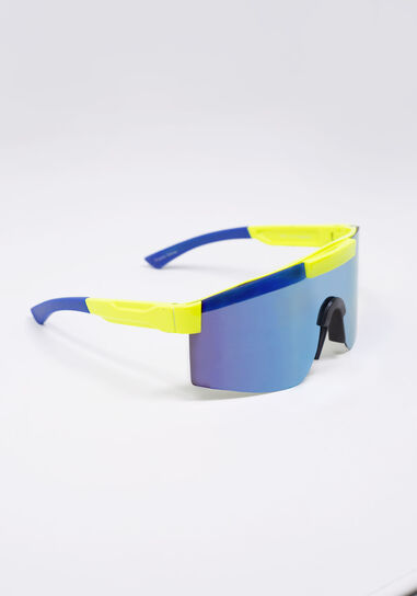 Men's Reflective Sport Shield Sunglasses
