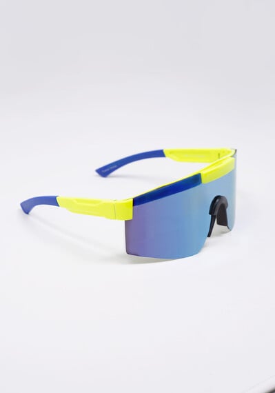 Men's Reflective Sport Shield Sunglasses Men's Reflective Sport Shield Sunglasses Image 5