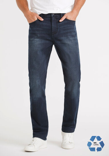 Men's Black Blue Relaxed Slim Jeans