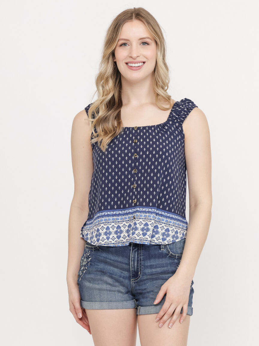 Women's Border Print Tank