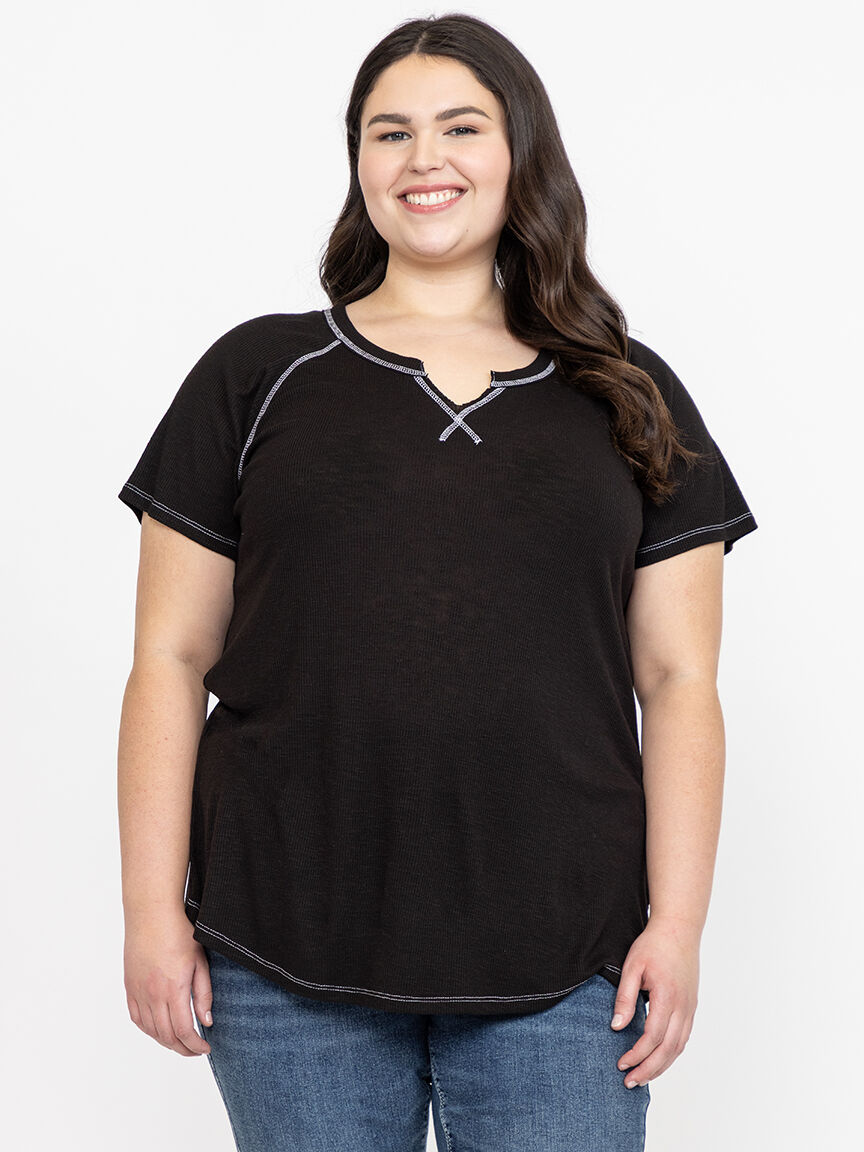 Women's Rib Split Crewneck Tee