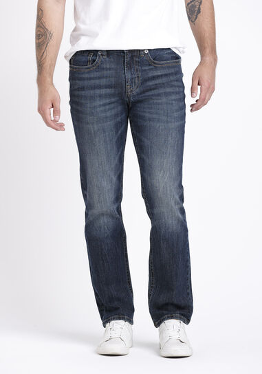 Men's Dark Wash Slim Straight Jeans