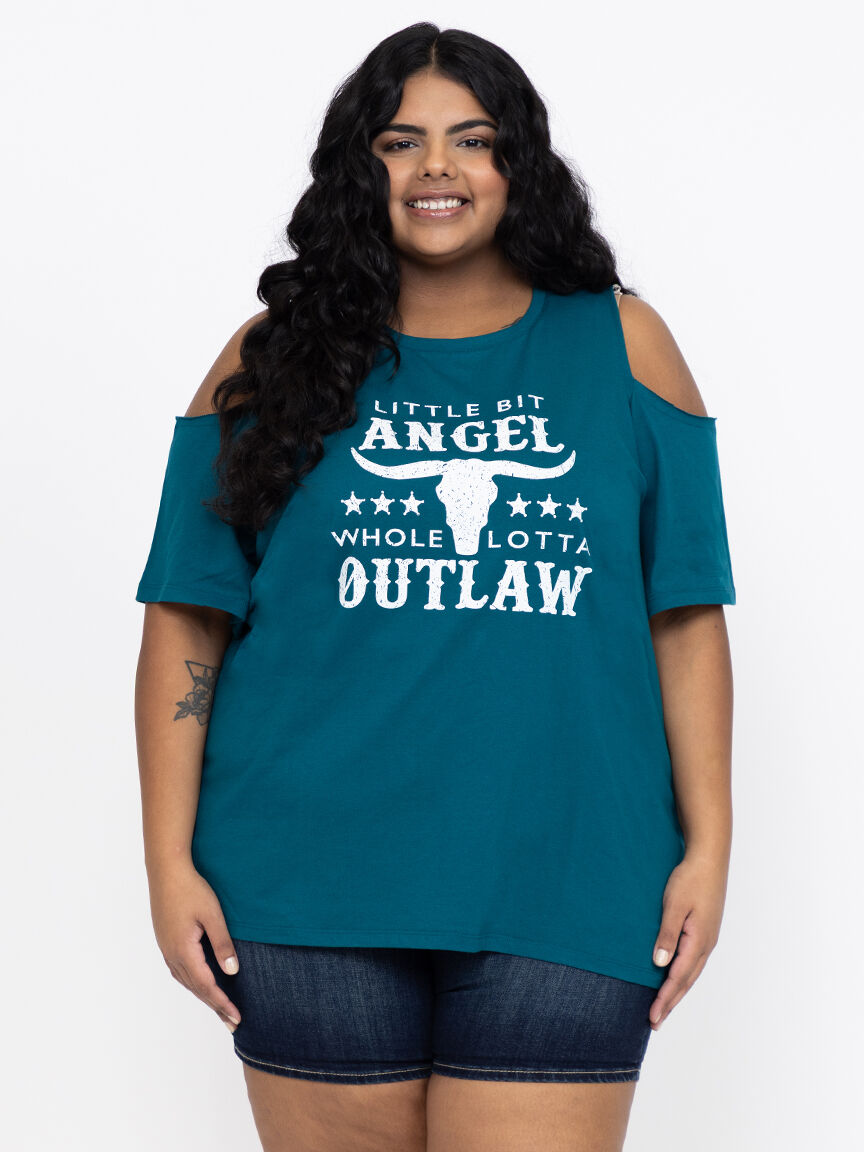 Women's Relaxed Cold Shoulder Tee