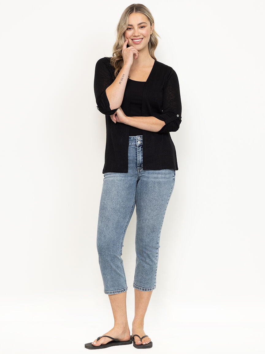 Women's Roll Sleeve Cardigan