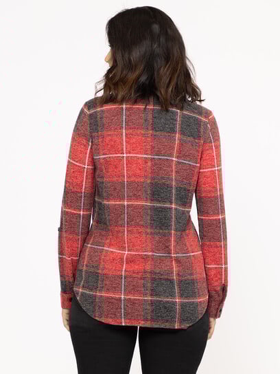 Women's Brushed Knit Plaid Shirt Women's Brushed Knit Plaid Shirt