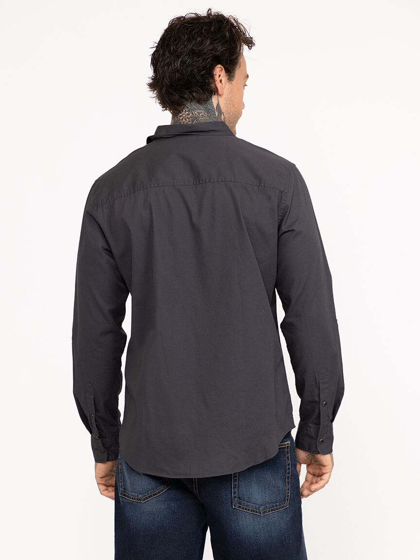 Men's Solid Washed Shirt