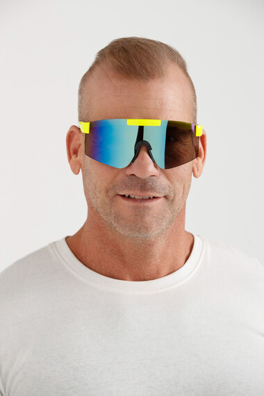 Men's Reflective Sport Shield Sunglasses Image 2