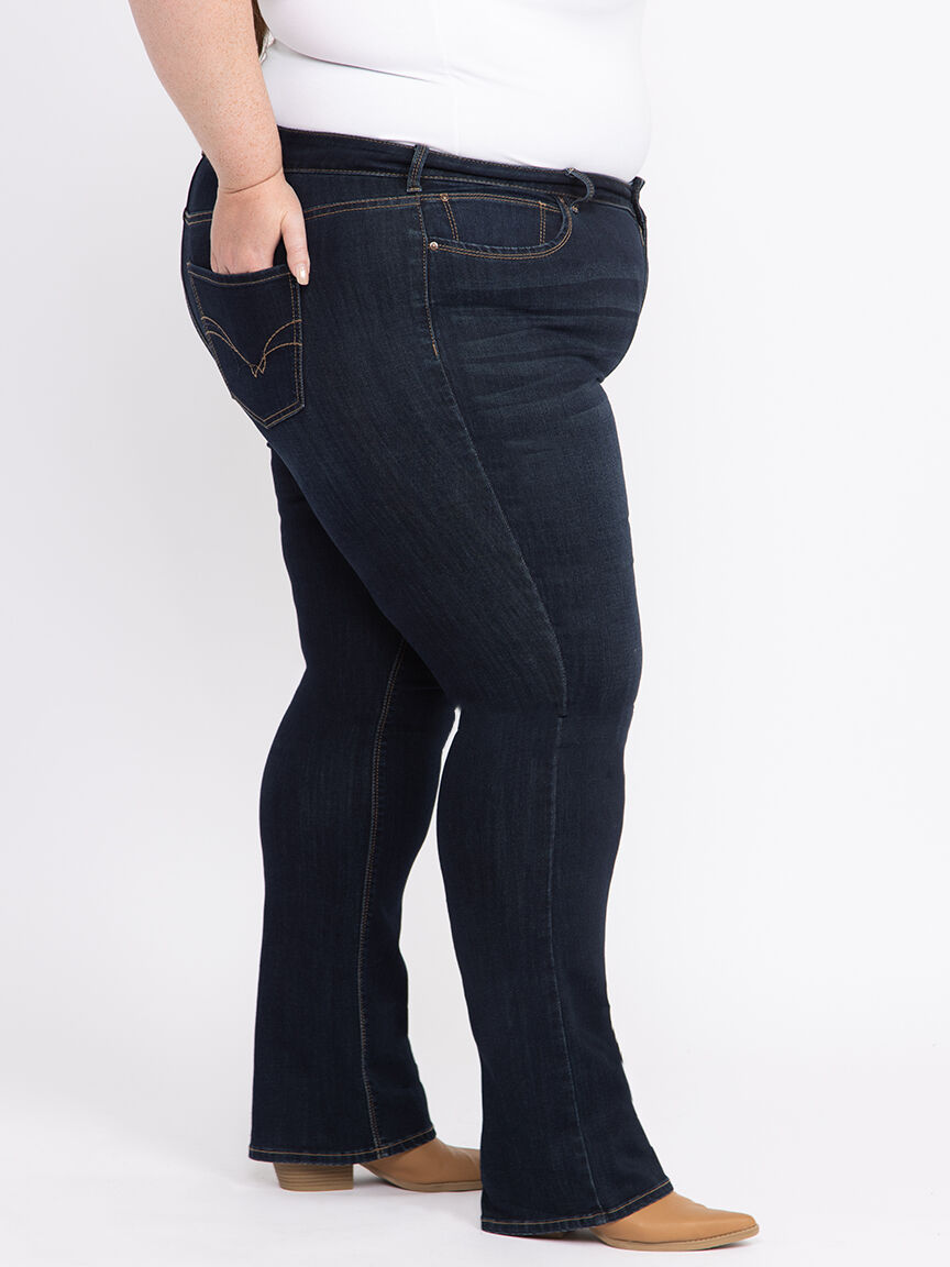 Womens Jeans Plus Size Bootcut Maternity Jeans Indigo Blue Denim