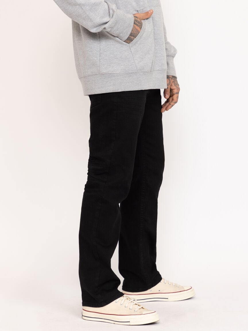 Men's Black Relaxed Straight Jeans