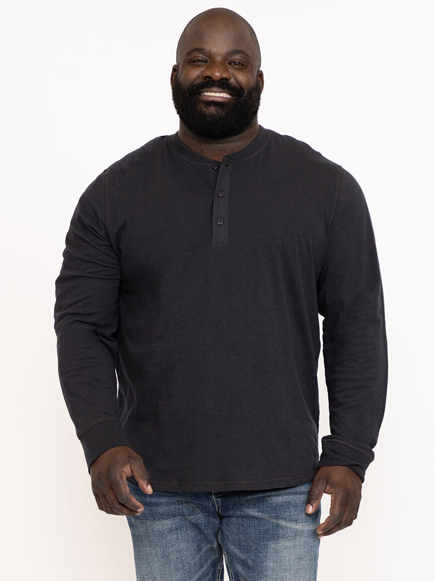 Men's Washed Henley Tee