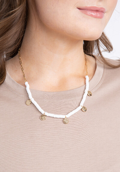 Women's Puka Shell Gold Charm Necklace Women's Puka Shell Gold Charm Necklace Image 1