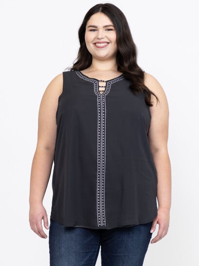Women's Studded Keyhole Tank Women's Studded Keyhole Tank