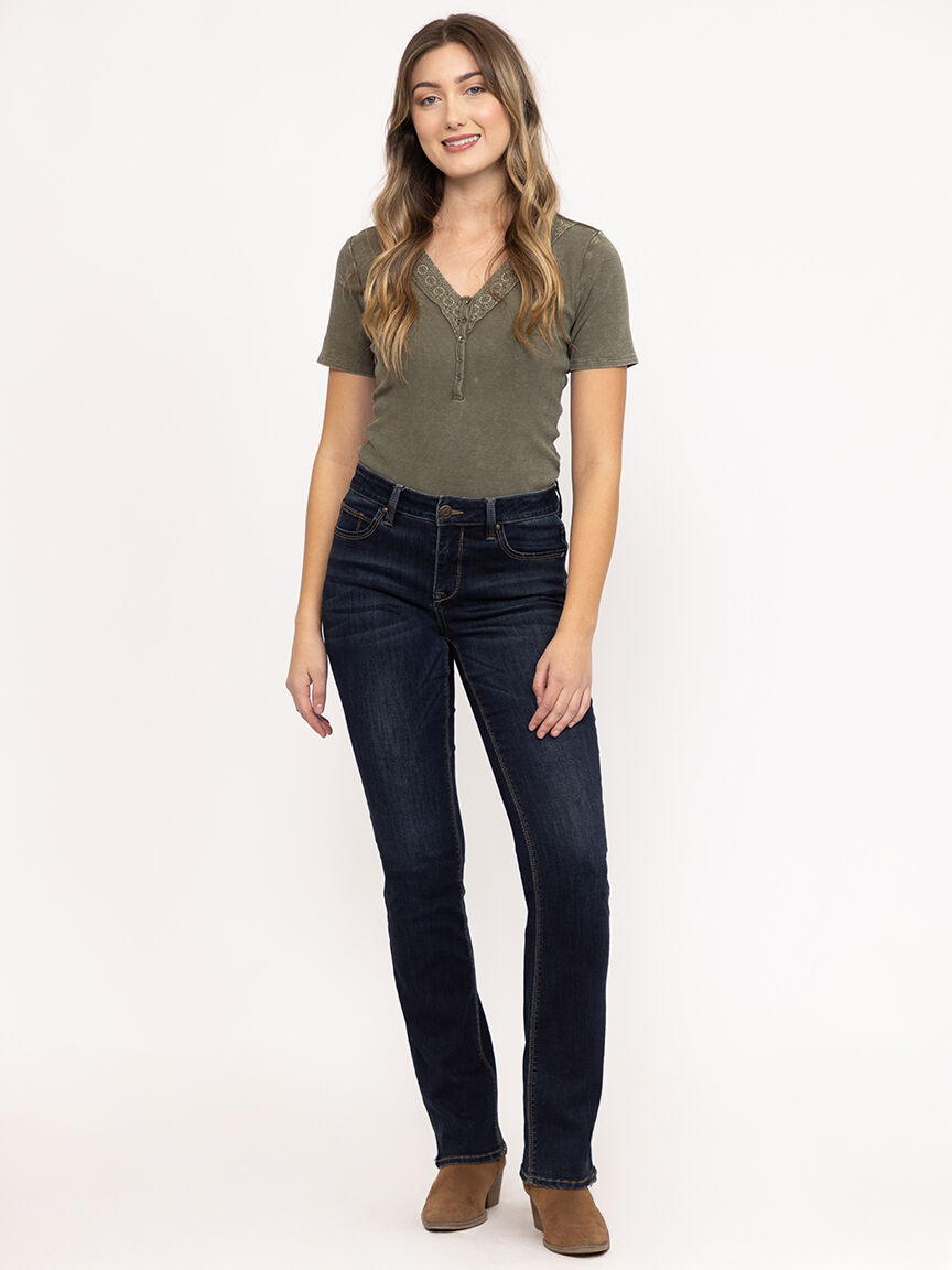 Women's Dark Wash Baby Boot Jeans