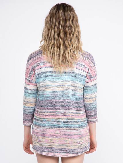 Women's Textured Stripe Cardigan Image 4