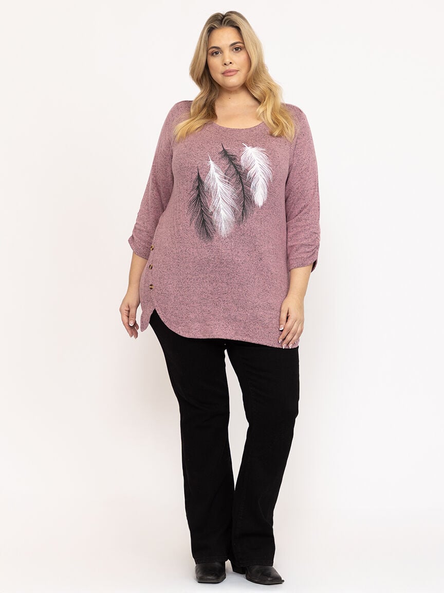 Women's Foil Feather Top