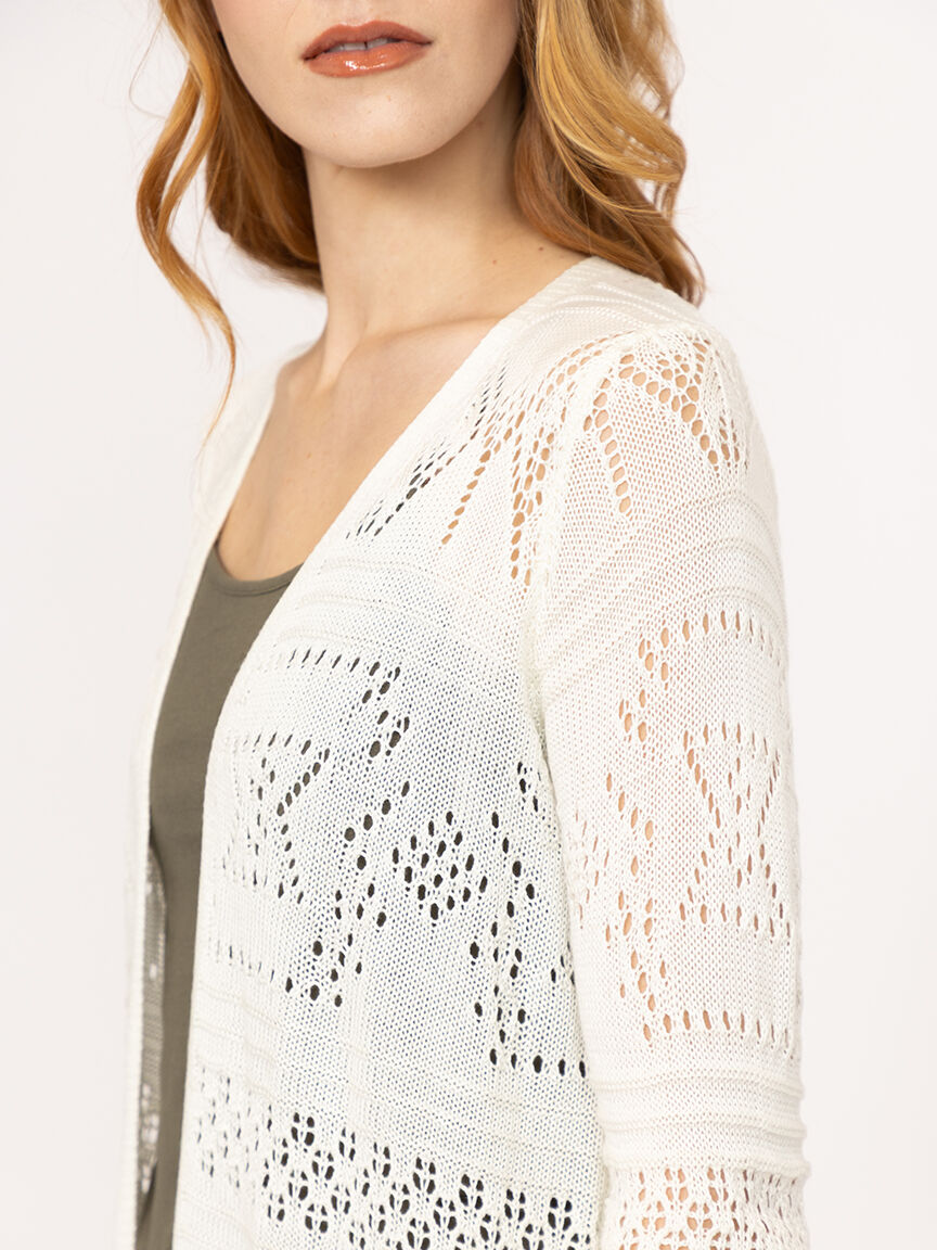 Women's Geometric Pointelle Duster