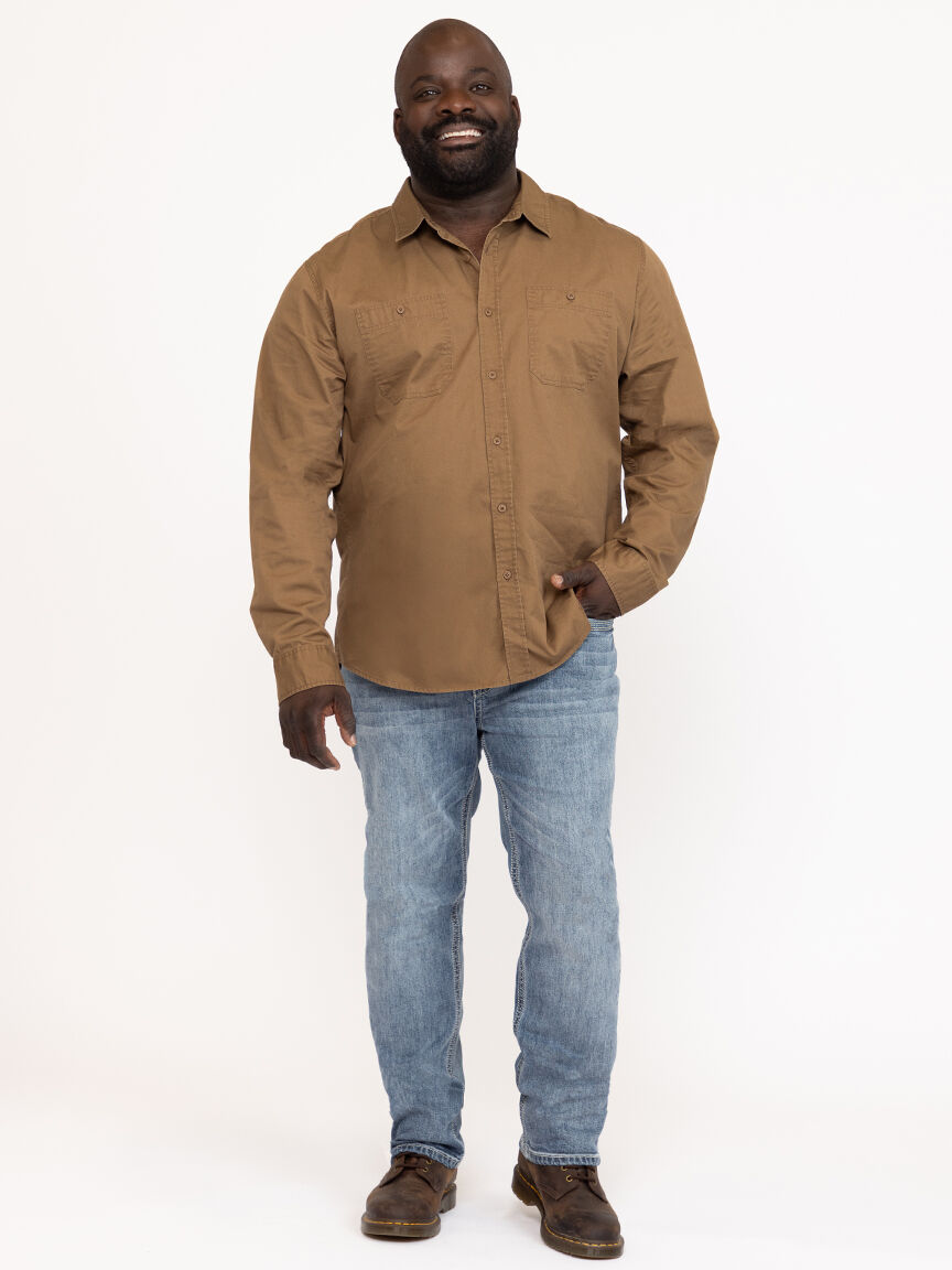 Men's Solid Washed Shirt