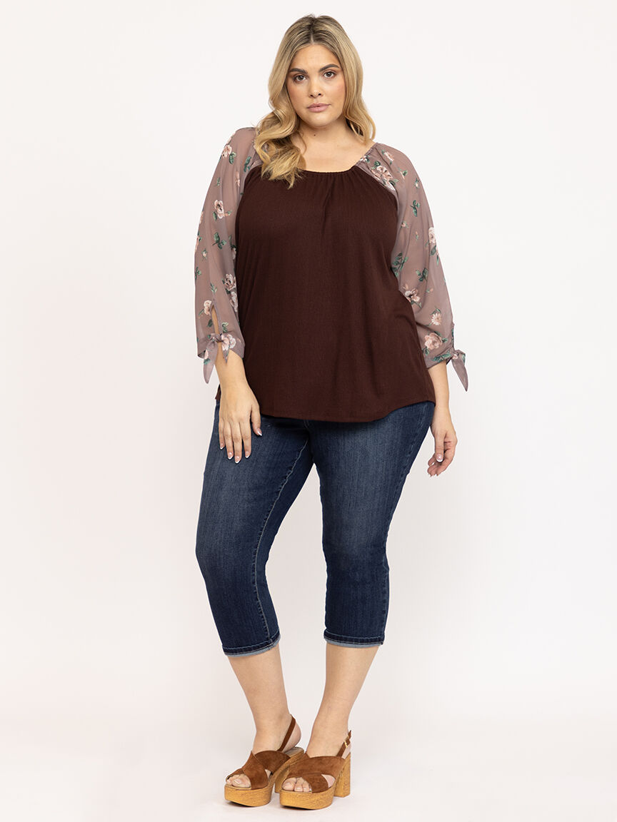 Women's Floral Sleeve Top
