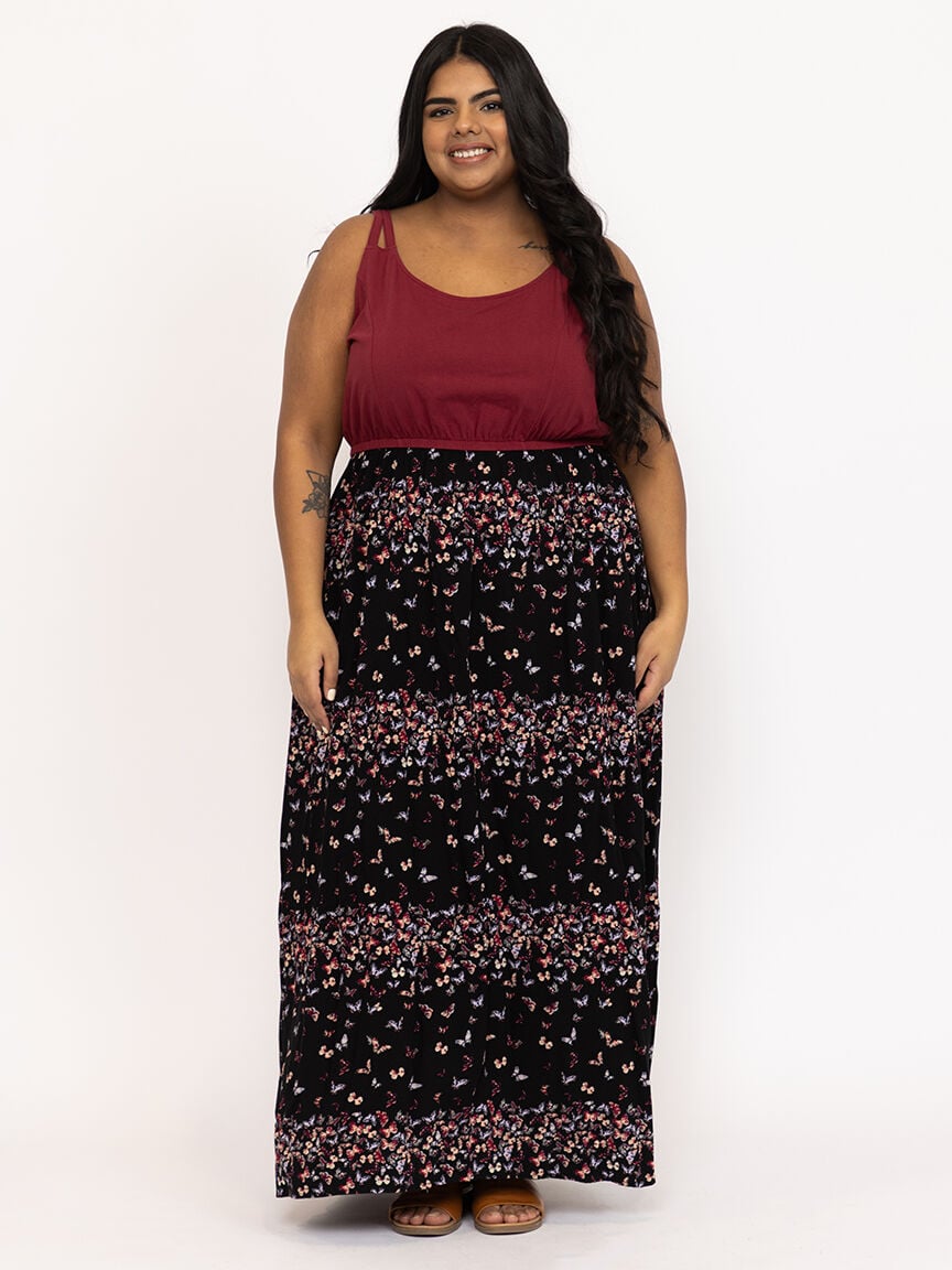 Women's Colour Block Maxi Dress