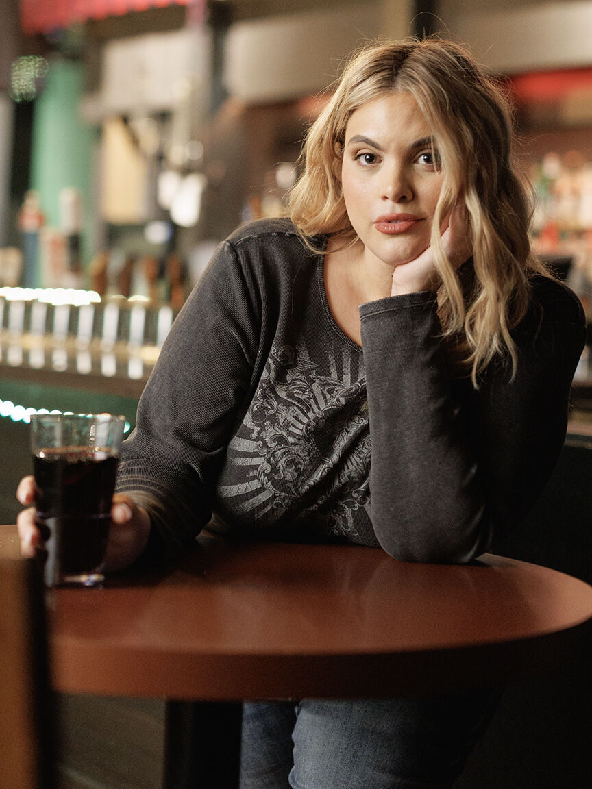 Women's Washed Rib Ornate Heart Tee