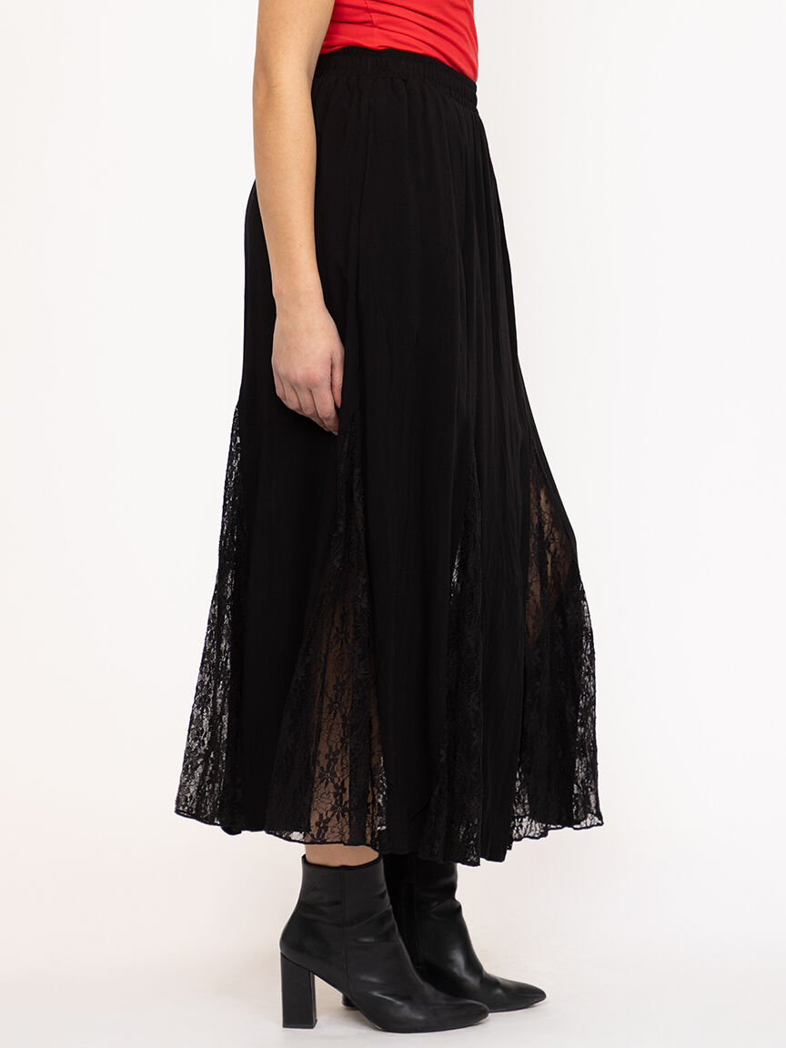 Women's Lace Insert Maxi Skirt