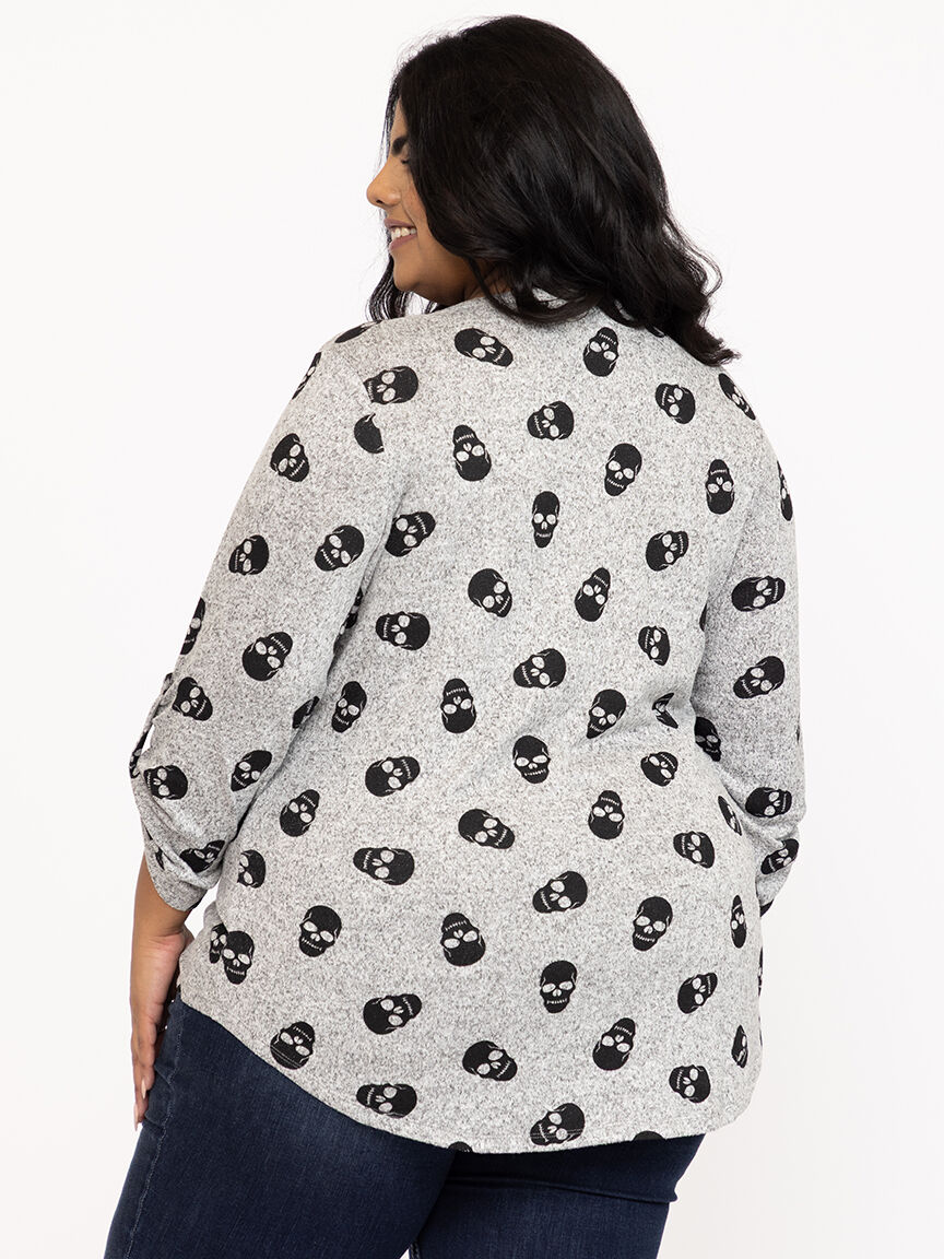 Women's Skull Roll Sleeve Top