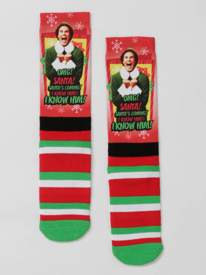 Men's Elf OMG Santa Crew Socks