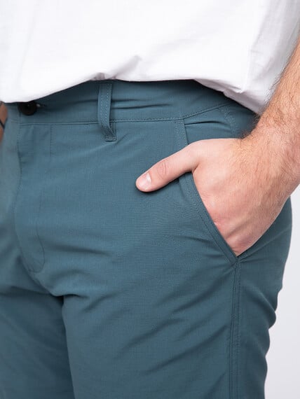 Men's Teal Textured Hybrid Shorts Image 6